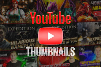 design gaming, blog and entertainment youtube thumbnails