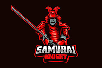 make samurai knight mascot logo design with express delivery