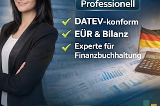 buchhaltung and jahresabschluss für deutsche firmen or eÜr, bilanz,datev experte
