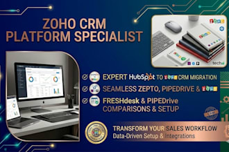 set up zoho CRM automation migrate hubspot, pipedrive