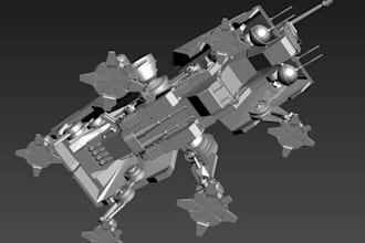 model, texture, and render detailed 3d hard surface game assets