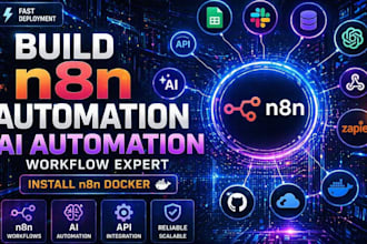 build n8n automation, n8n ai automation, n8n workflow expert, install n8n docker