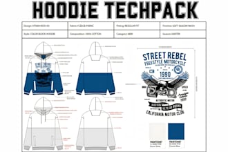 design professional hoodie jacket tracksuit joggerstech pack for clothing brand