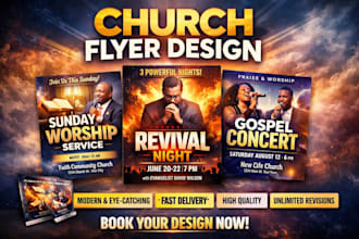 design professional church flyer in 1 hour