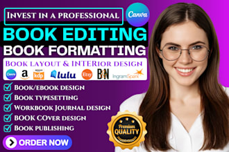 do book formatting, book editing, typesetting, developmental editing and layout