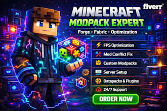 create, fix, and optimize minecraft modpacks, server setup, forge to fabric mods