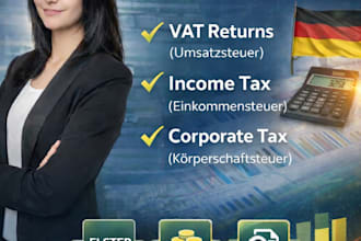 do german bookkeeping, vat returns, income tax and elster tax filing