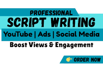 write engaging SEO script writing for youtube, ads, and content