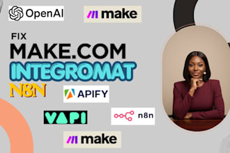 build make com automation, made com, fix make com, make com, integromat, n8n