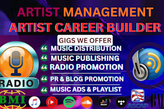 be your artist manager, music distributor, music promoter, and virtual assistant