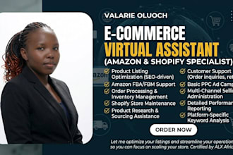 be your ecommerce virtual assistant for amazon and shopify