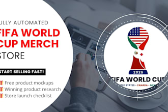 design a FIFA world cup pod merch store print on demand dropshipping website