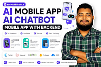 develop ai mobile app, ai chatbot, mobile app with backend