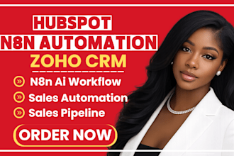 automate hubspot, zoho CRM, n8n workflow, sales pipeline and sales automation