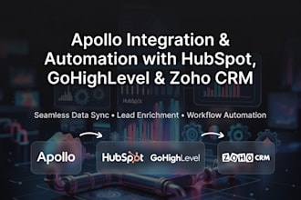 setup apollo integration with hubspot, gohighlevel pipedrive zoho CRM automation