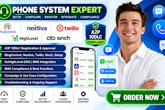 setup ringcentral a2p 10dlc registration nextiva twilio ghl sinch sms compliance