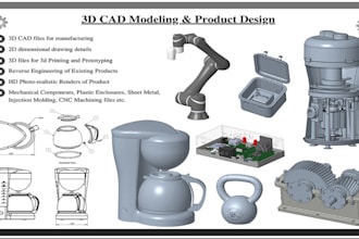 design 3d cad product 3d modeling solidworks for 3d printing and manufacturing