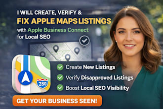 create, verify and fix apple maps listing apple business connect for local SEO