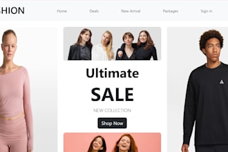 build responsive ecommerce website with react and django