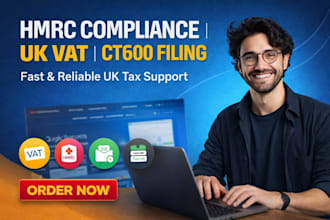 handle hmrc compliance, UK vat, ct600, corporate tax, cs01 and tax return
