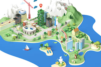 design high quality vector or isometric map illustrations
