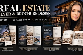 design a professional real estate flyer or property brochure