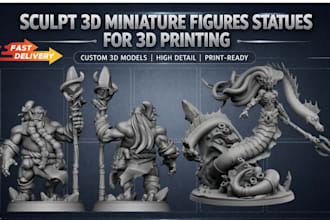 create custom 3d miniatures tabletop warhammer figurines stl for 3d printing