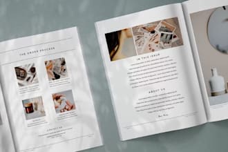 design printable beauty product catalog for skincare brand, cosmetics catalogue