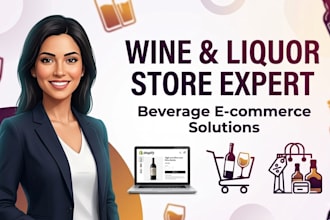 design wine shopify store,food website, juice store beverage store, liquor store
