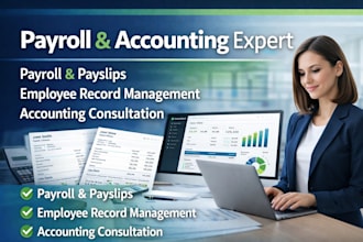 manage payroll, payslips, and employee records, and also accounting consultation