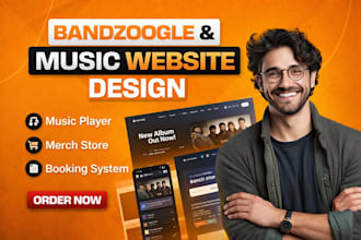 design bandzoogle website, music website, bandzoogle store for artists ,dj,bands