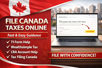 help you prepare canada taxes online, t1 form, wealthsimple tax cra account help