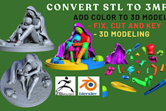 convert stl to 3mf add color to 3d model for multicolor printing on bambu slicer