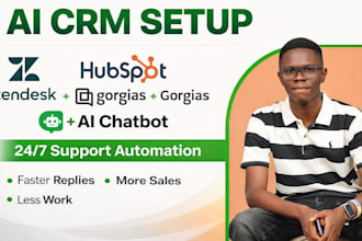 setup zendesk, hubspot, gorgias, freshdesk CRM and ai chatbot for shopify