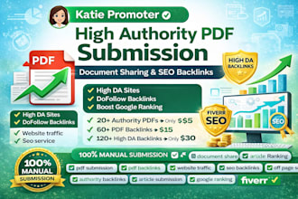 do high authority PDF submission, document sharing SEO backlinks for ranking
