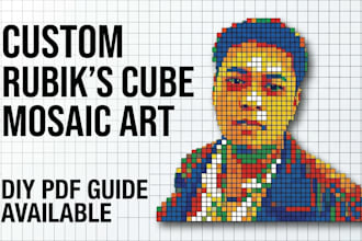 design a rubiks cube mosaic pattern from your picture