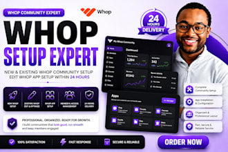 setup new and existing whop community setup discord server within 24 hours