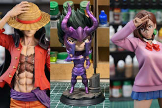 print paint anime figure miniature status resin printing figurine stl printing