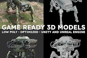 create game ready 3d models for unity and unreal engine