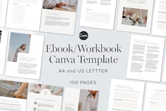 design editable canva journal, ebook design, ebook redesign, and canva workbook