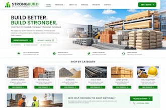 build wix squarespace building materials website construction supply website