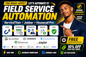 setup servicetitan jobber housecall pro quickbooks zapier hvac automation