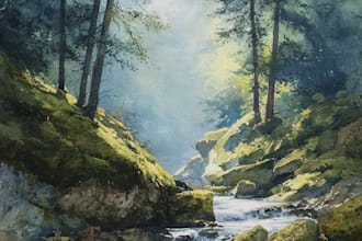 paint landscapes in watercolor