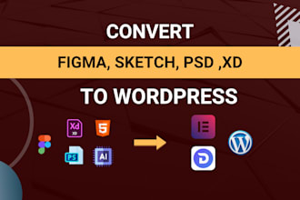 convert figma, psd, xd to wordpress using elementor