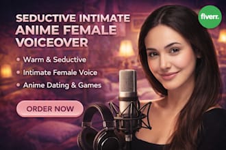 deliver a voice for a warm seductive intimate game anime for female voiceover