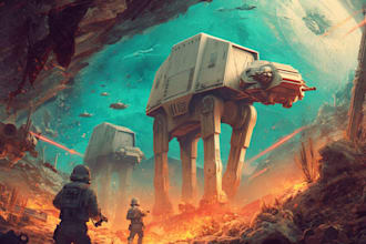 create star wars and sci fi illustration