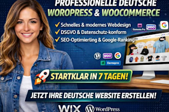 design deutsch german wordpress woocommerce ecommerce wix website with SEO gdpr