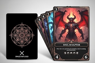 design custom trading card game tcg card design, card template, card game