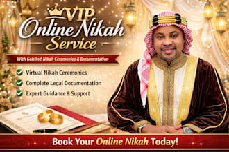 provide VIP online nikah service with guidance and documentation