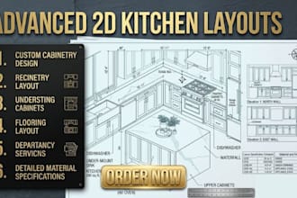 design 2d and 3d kitchen drawing kitchen layout kitchen design 3d rendering